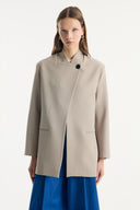 Blazer Jacket with Asymmetric Closure Detail