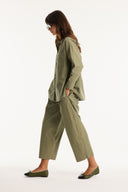 Pocket Detail Button-Up Shirt and Trousers Set