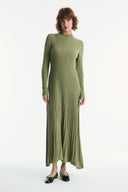 Button Detail Pleated Skirt Set - Sage Green