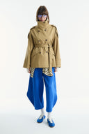 Epaulet Detailed Short Trench Coat - Camel