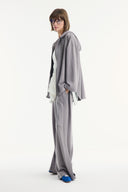 Comfortable Zippered Trouser Set - Gray