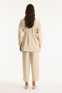Pocket Detail Button-Up Shirt and Trousers Set