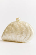 Mother-of-Pearl Shell Pattern Clutch Bag - Mother-of-Pearl
