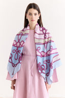 Samora Patterned Shoulder Shawl - Fuchsia