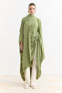 Tunnel Detailed Abaya - Sage Green