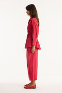Pocket Detail Button-Up Shirt and Trousers Set