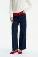 Straight Leg Pocket Jeans - Navy Blue