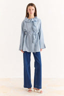 Striped Ruffled Shirt - Blue