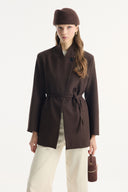 Blazer Jacket with Asymmetric Closure Detail