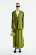 Benetti Button-Detail Skirt Suit - Green