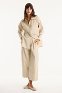 Pocket Detail Button-Up Shirt and Trousers Set