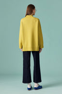 Detailed Seam Turtleneck Knit Sweater - Olive Green