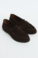 Moren Suede Genuine Leather Loafers - Bitter Brown