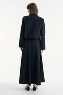 Asymmetric Button Detail Skirt Set - Black