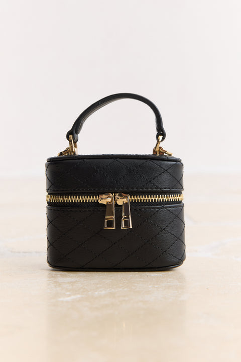 Noir Kapitone Mini Çanta - Siyah