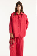 Pocket Detail Button-Up Shirt and Trousers Set