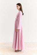 Siena Kloş Keten Elbise - Pembe