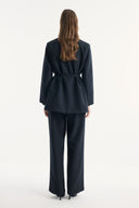 Blazer Jacket with Asymmetric Closure Detail