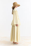 Voile Shirt with Binding Detail - Yellow