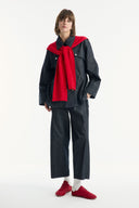 Denim Set with Metal Button Detail - Black