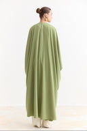 Tunnel Detailed Abaya - Sage Green