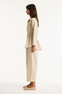 Pocket Detail Button-Up Shirt and Trousers Set