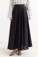 Voile Flared Skirt - Black