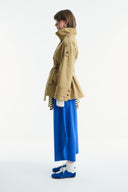 Epaulet Detailed Short Trench Coat - Camel