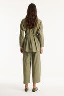 Pocket Detail Button-Up Shirt and Trousers Set