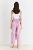 Düz Kesim Organik Keten Pantolon - Pembe