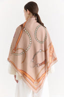 Samora Patterned Shoulder Shawl - NUDE
