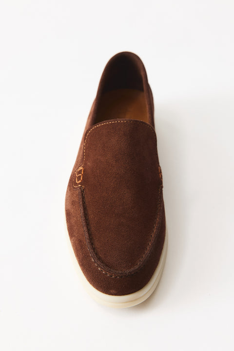 Lorenzo Genuine Leather Suede Loafers - Brown