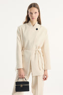 Asymmetric Closure Detail Blazer Jacket