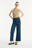 Straight Leg Pocket Jeans - Navy Blue