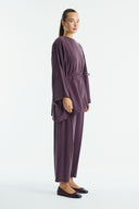 Benetti Belt Detailed Trouser Set - Plum