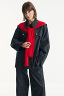 Denim Set with Metal Button Detail - Black