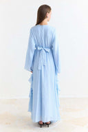 Senna Ruffle-Waist Dress - Blue