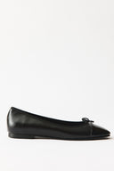 Mira Patent Detail Ballerina Flats - Black