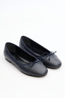 Alya Quilted Ballerina Flats with Bow Detail