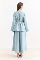 Button-Detailed Organic Linen Shirt - Blue