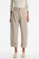 Carrot-Fit Button-Detail Trousers