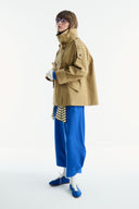 Epaulet Detailed Short Trench Coat - Camel