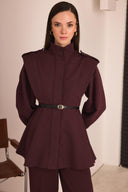 Alfie Premium Trenç Ceket - Bordo
