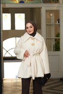 Alisa Düğme Detaylı Goldfox Kaban - Ekru