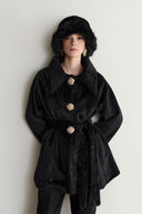 Alisa Düğme Detaylı Goldfox Kaban - Siyah