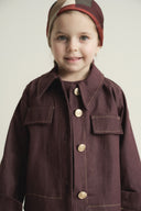 Arle Ceketli Denim Jile Elbise - Bordo