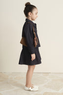 Arle Ceketli Denim Jile Elbise - Lacivert
