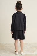 Arle Ceketli Denim Jile Elbise - Lacivert