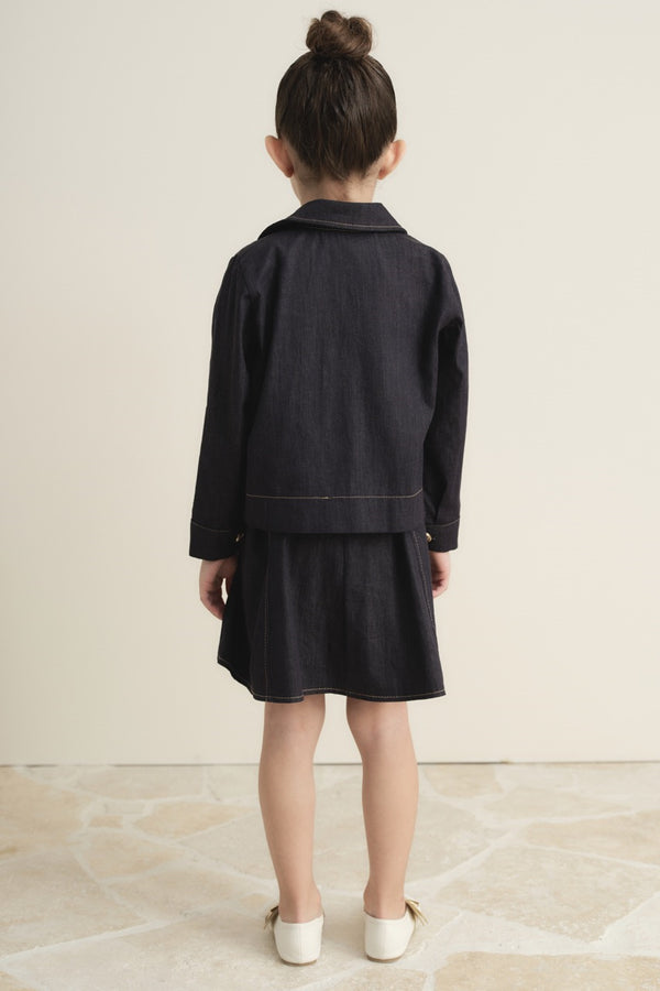 Arle Ceketli Denim Jile Elbise - Lacivert