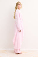 Asimetrik Kuşaklı Pantolon Takım - Pembe